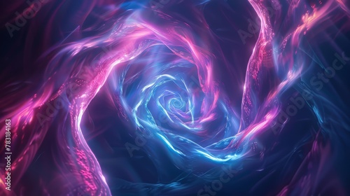 Mesmerizing 3D glow effect swirling in a hypnotic pattern