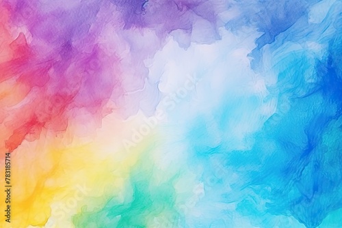 Abstract watercolor paint background rainbow color grunge texture for background © JetHuynh