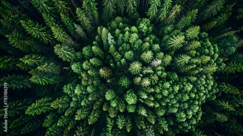 Aerial View of Captivating Fractal Forest Pattern Showcasing Nature's Endless Beauty