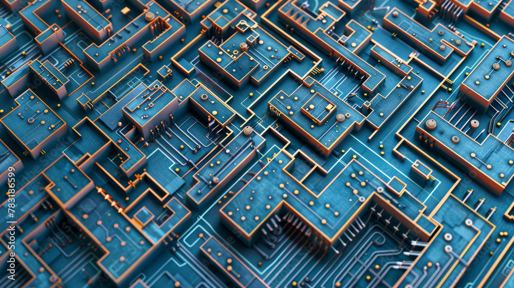 A maze of digital circuits and firewalls