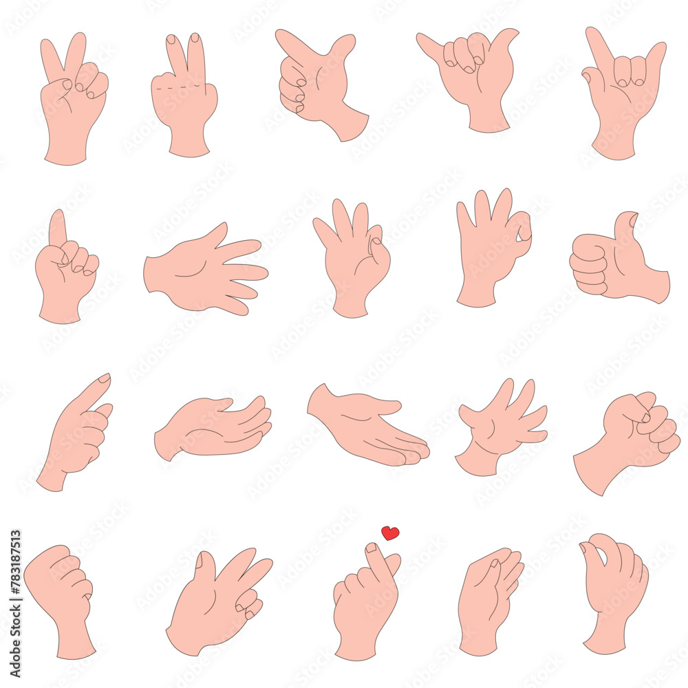 Posing with hands. Female hands holding and pointing gestures, fingers crossed, fist, peace and thumbs up. Cartoon human palms and wrists vector set. Posing with hands. Female hands holding and pointing gestures, fingers crossed, fist, peace and thumbs up. Cartoon human palms and wrists vector set.