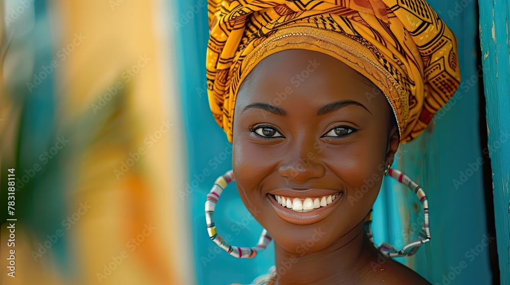 Radiant African Beauty in Traditional Attire with a Beaming Smile Stock ...