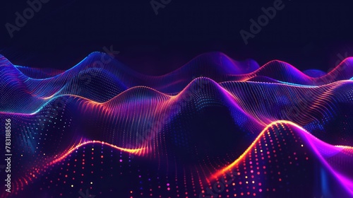 neon waveform, Abstract visualization of big data, business graph analysis. 3D Sound Waves. blue sound waves,