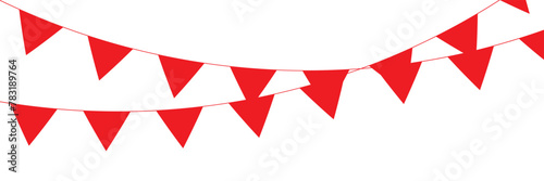 colorful party 3D triangle flag on white background. Vector illustration. EPS 10/AI photo