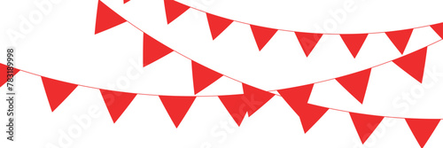 colorful party 3D triangle flag on white background. Vector illustration. EPS 10/AI