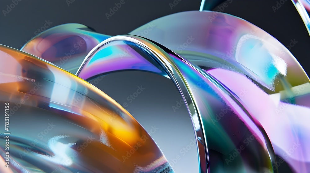 Crystal Refraction Dance:An Abstract 3D Interplay of Light,Geometry,and Captivating Symmetry