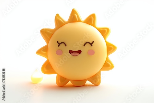 A cute sun toy isolated on a white background