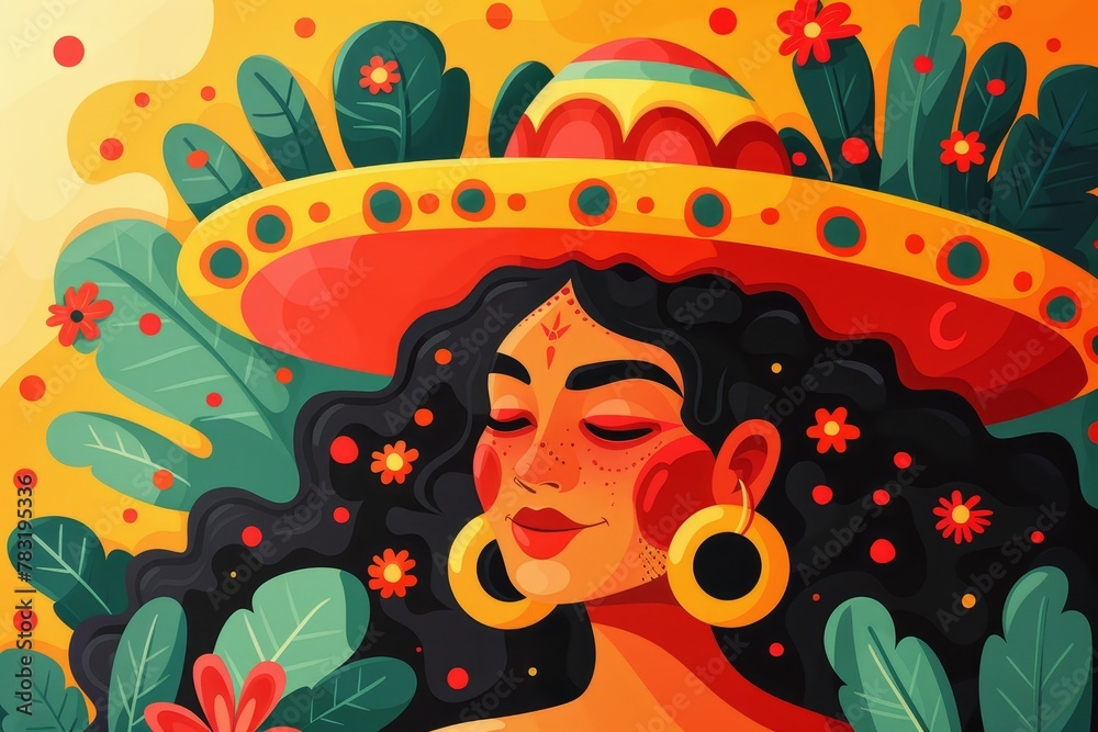 Abstract art pieces inspired by Mexican culture