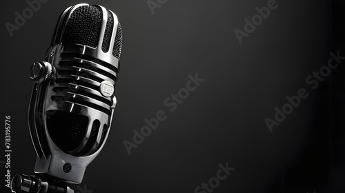 Microphone to record podcasts or radio and voices, solid background