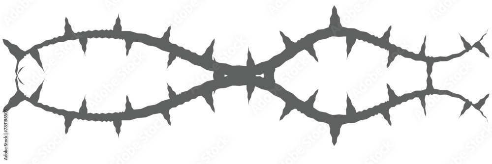 Vector image of a vine with thorns. Barbed wire.