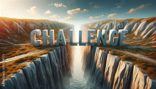 challenge wording between two cliff photo