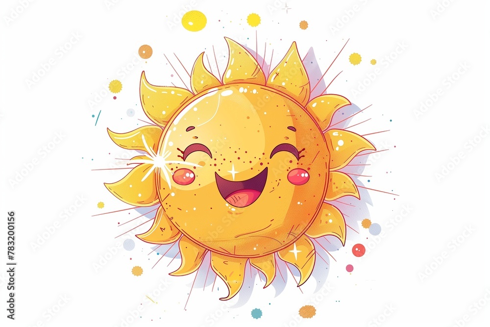 A cute illustration of a baby sun 