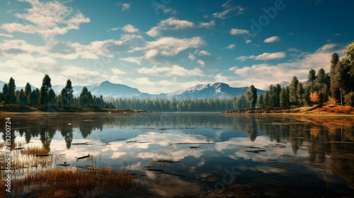 autumn landscape in the mountains.