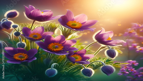 a beautiful image with purple flowers. #783200952