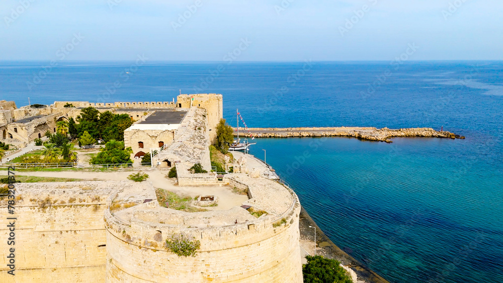Aerial pictures taken with a DJI Mini 4 Pro drone over Girne Castle in Cyprus