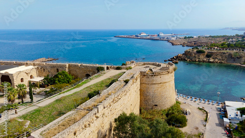Aerial pictures taken with a DJI Mini 4 Pro drone over Girne Castle in Cyprus