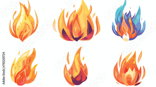 Flame icon. Cartoon illustration of flame vector ic