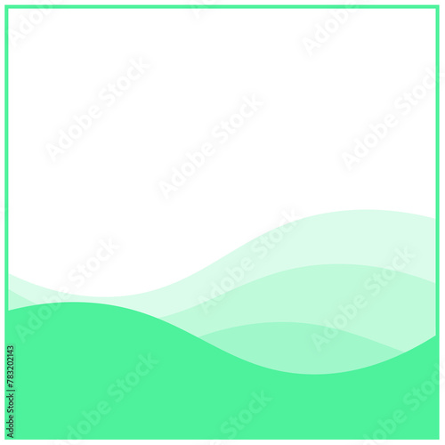 green square frame bottom bar wave