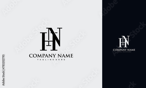 Initial Letter HN or NH Logo,Typography Vector Template design