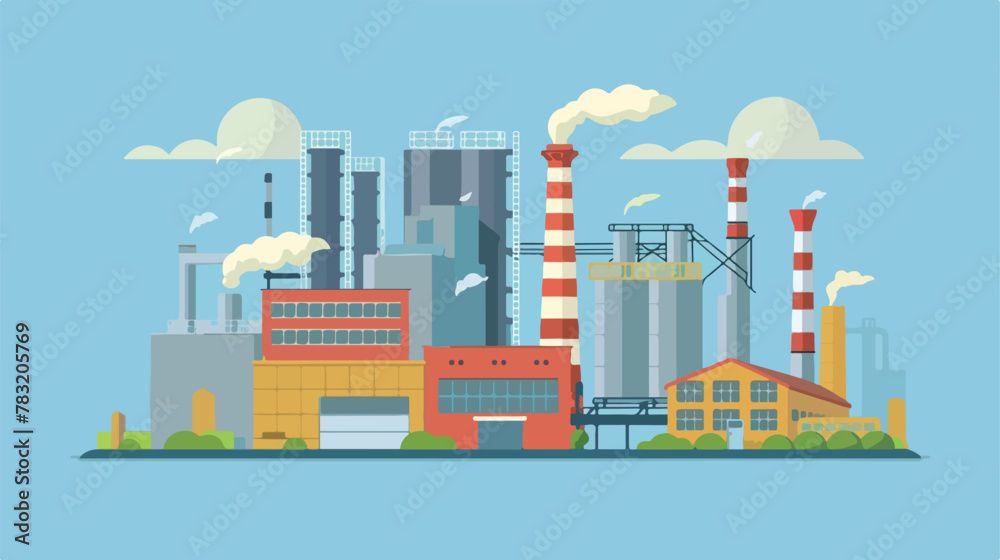 Flat illustration of factory vector icon for web 2d