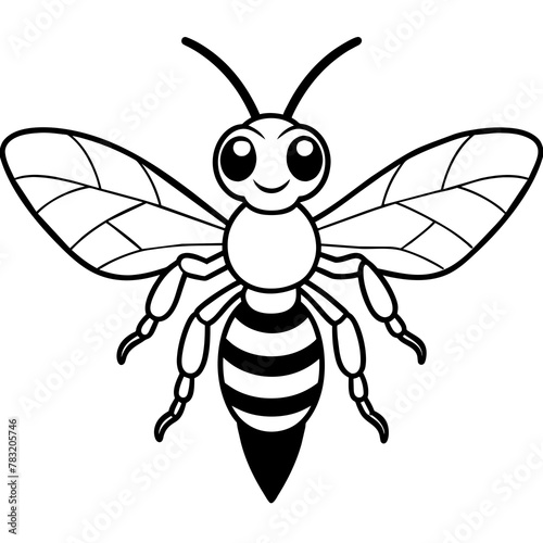 illustration of a cute-wasp