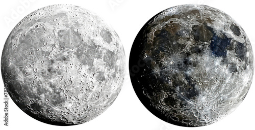 Set of moon isolated on transparent background photo