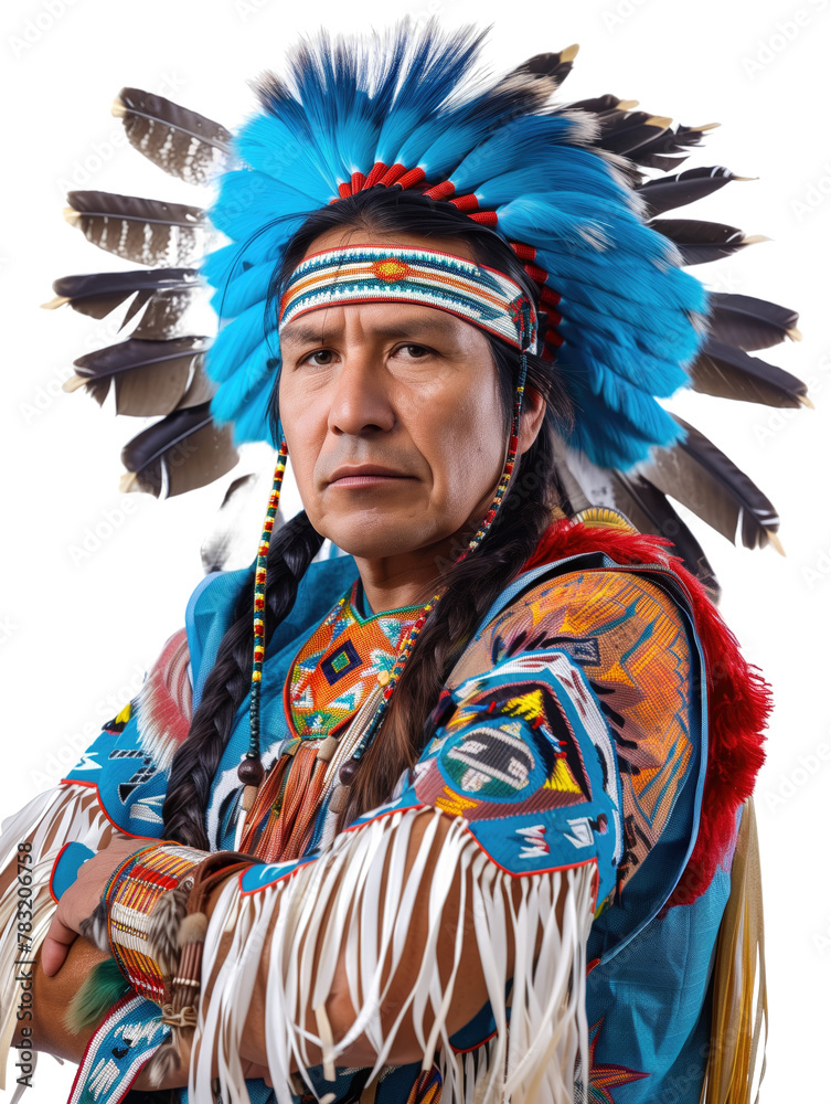 American Indian traditional outfit and decor transparent background