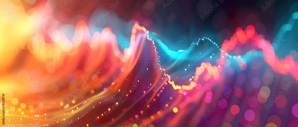 Economic growth chart, upward trend, close-up, optimistic colors, focus on the curve - obrazy, fototapety, plakaty 