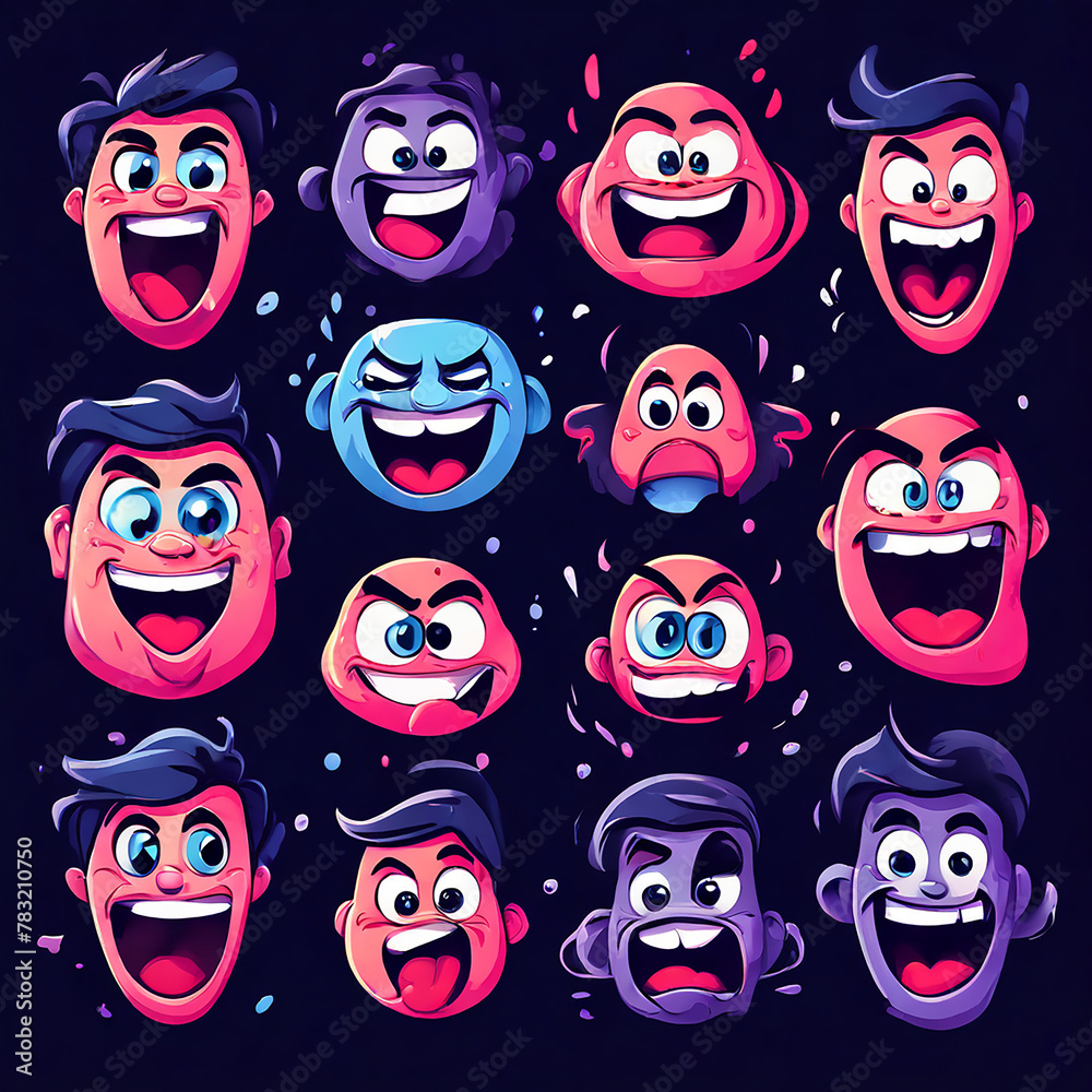 pattern with funny faces