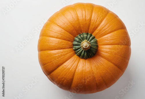 Fresh pumpkin on isolated white background , juicy and fresh, top view, Flat lay, no shadows