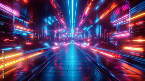 Cyber worlds neon transport system, moving data at the speed of light.