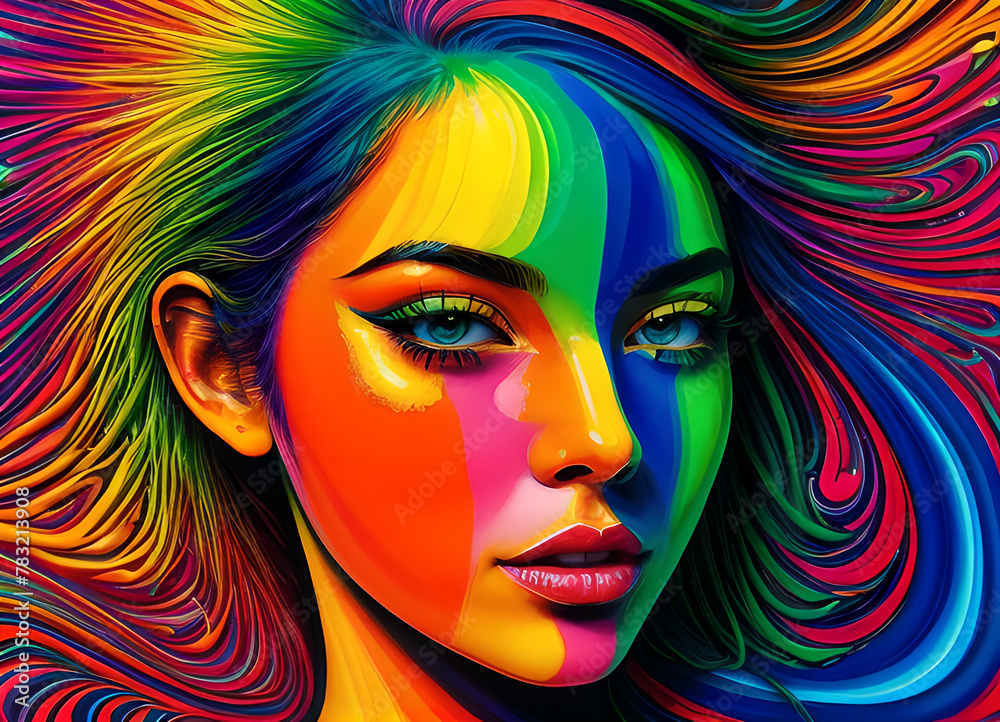 Girl in obstructive oil paints,generative ai Girl in obstructive oil paints,generative ai