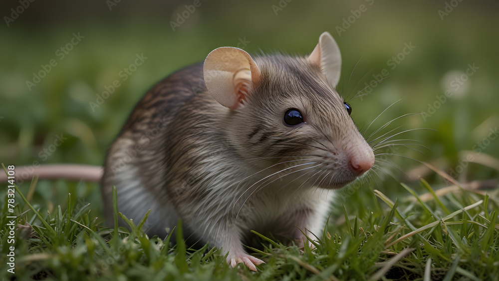 A Rat in Lush Green Grass A Rat in Lush Green Grass