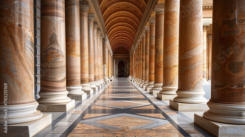 Colonnades architectual, hallway, corridor ceiling ancient inside of flooring photo