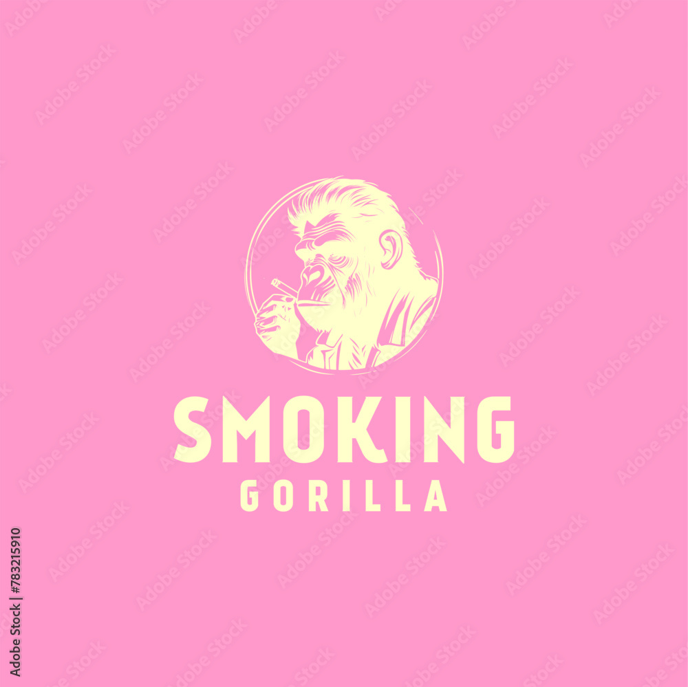 Smoking gorilla logo vector illustration Smoking gorilla logo vector illustration