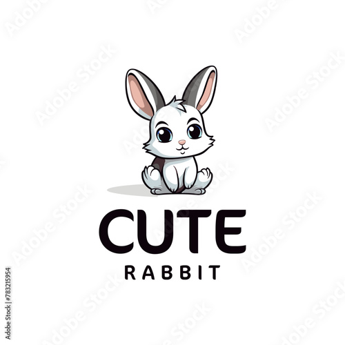 Cute rabbit, mascot logo vector illustration © Wagiman Studio