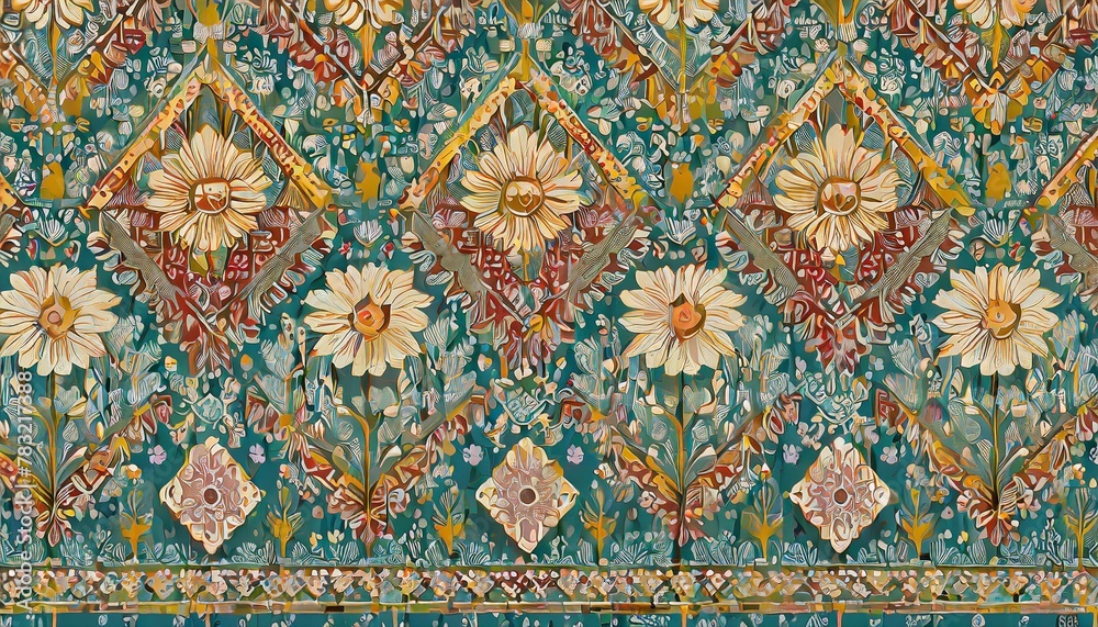 Semi-Bold Floral Fusion: Contemporary Textile Digital Designs