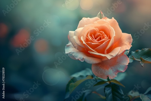 Close-up of a rose, vintage style, highlighting its delicate beauty against a blurred background, background, beautiful, Generative AI