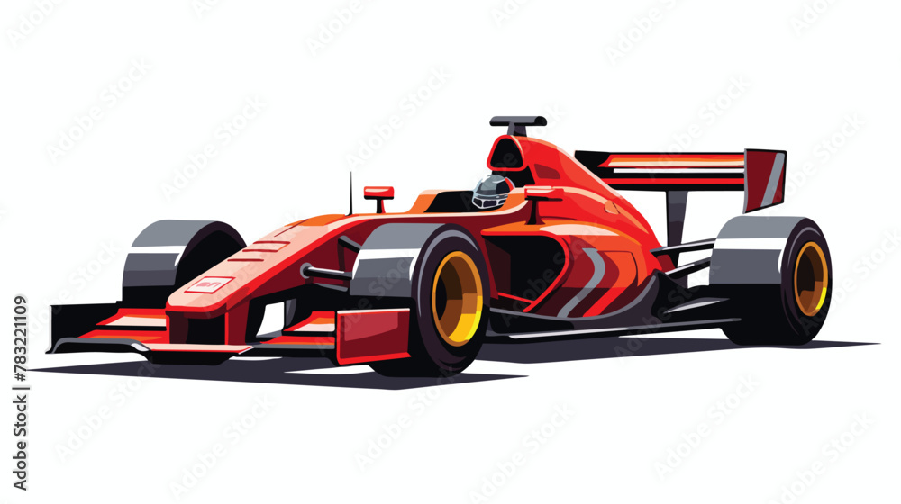 Formula car design 2d flat cartoon vactor illustrat