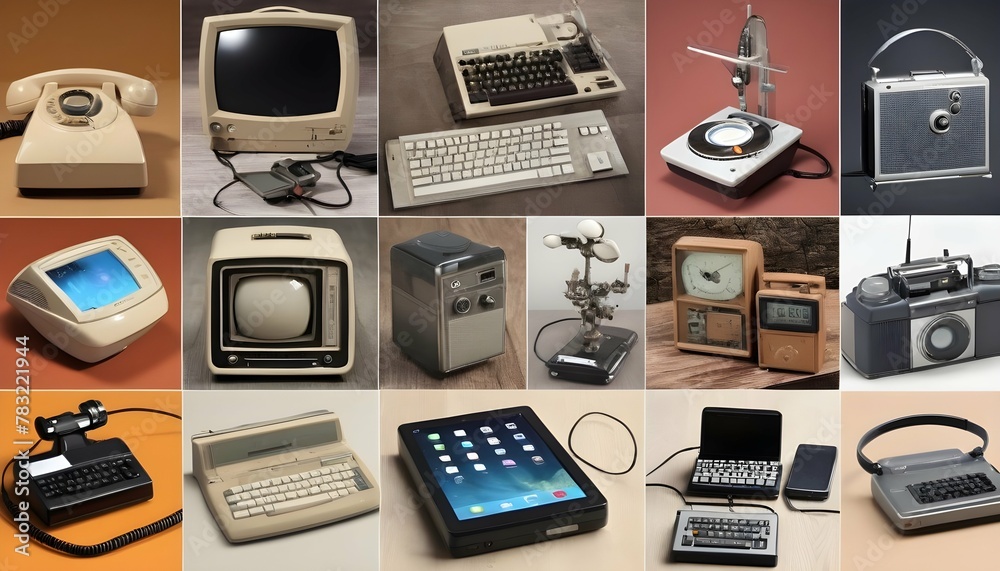 A-Digital-Collage-Showcasing-The-Evolution-Of-Tech-