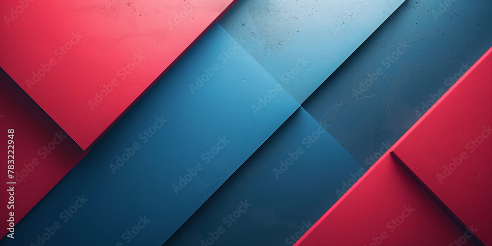 Geometric abstract background. Red and blue bright colors. Abstract horizontal banner. Graphic design poster. Digital artwork raster bitmap. AI artwork. Geometric abstract background. Red and blue bright colors. Abstract horizontal banner. Graphic design poster. Digital artwork raster bitmap. AI artwork.