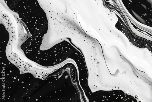 white and black abstract background. soap bubble drawing. soap suds abstract background. photo
