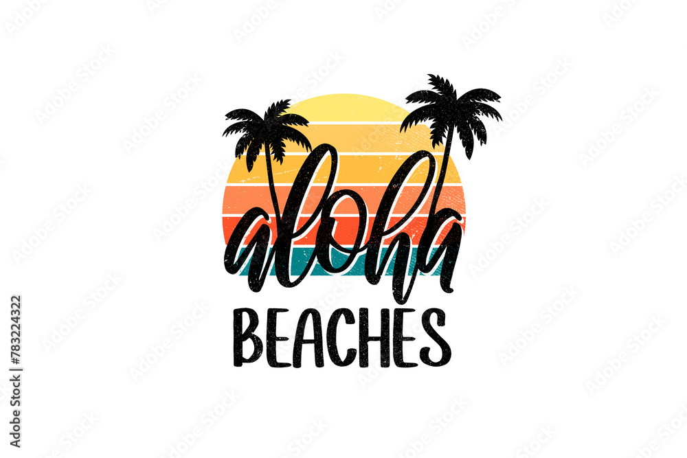  Aloha Beaches Summer Sublimation T shirt design