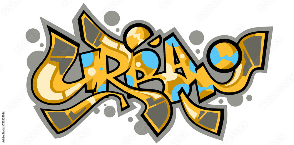 Urban word graffiti text font illustration sticker