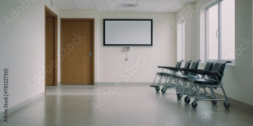 Frame mockup, ISO A paper size. hospital wall poster mockup.
