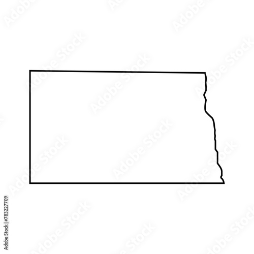 North dakota outline map