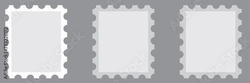 Blank postage stamp. Clean postage stamp template. Postage icon. photo