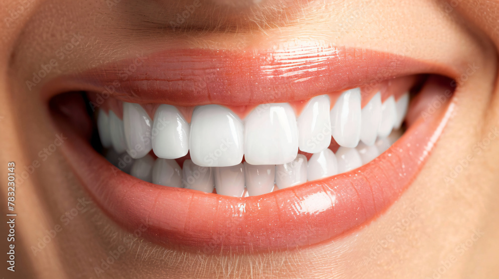 Obraz premium teeth, woman, lips, smile, mouth, dental, face, beauty, smiling, dentist, closeup, lipstick, skin, care, healthy, person, close-up, tooth, medicine, people, tongue, health, close, red, makeup, denture