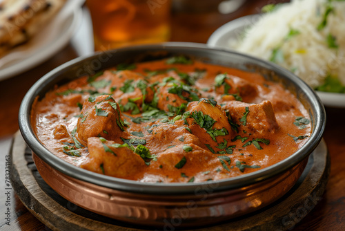 Butter chicken curry with rice 