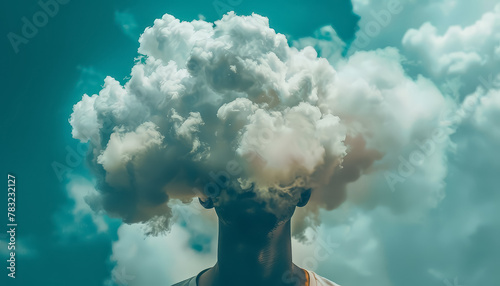 A man's face is obscured by a cloud of smoke